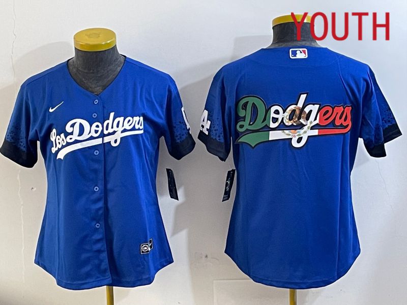 Youth  Los Angeles Dodgers blank 2024  blue jersey 202411231